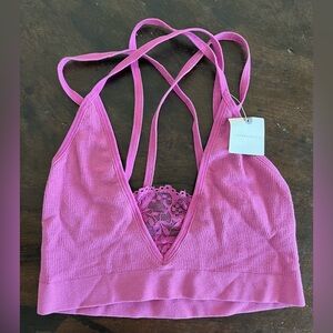 Anthropologie Pink Lace Bralette